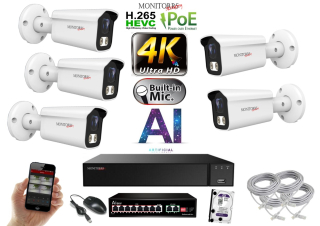MS 4K IP 5 kamerový set so switchom 8 Mpix WTube (6378K5B) 